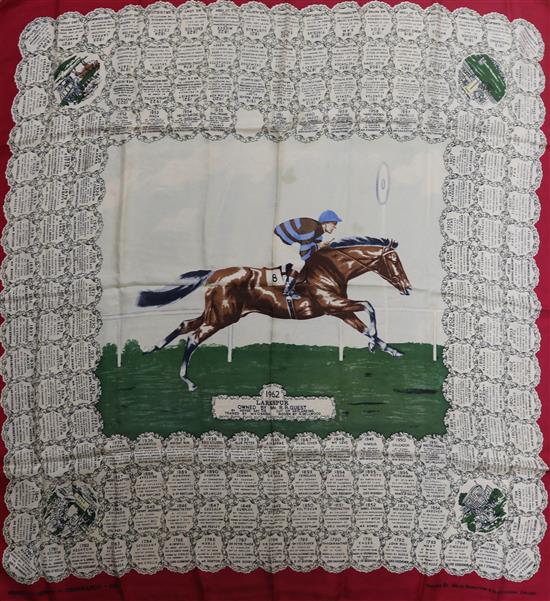 A Derby day scarf approx 90 x 90cm